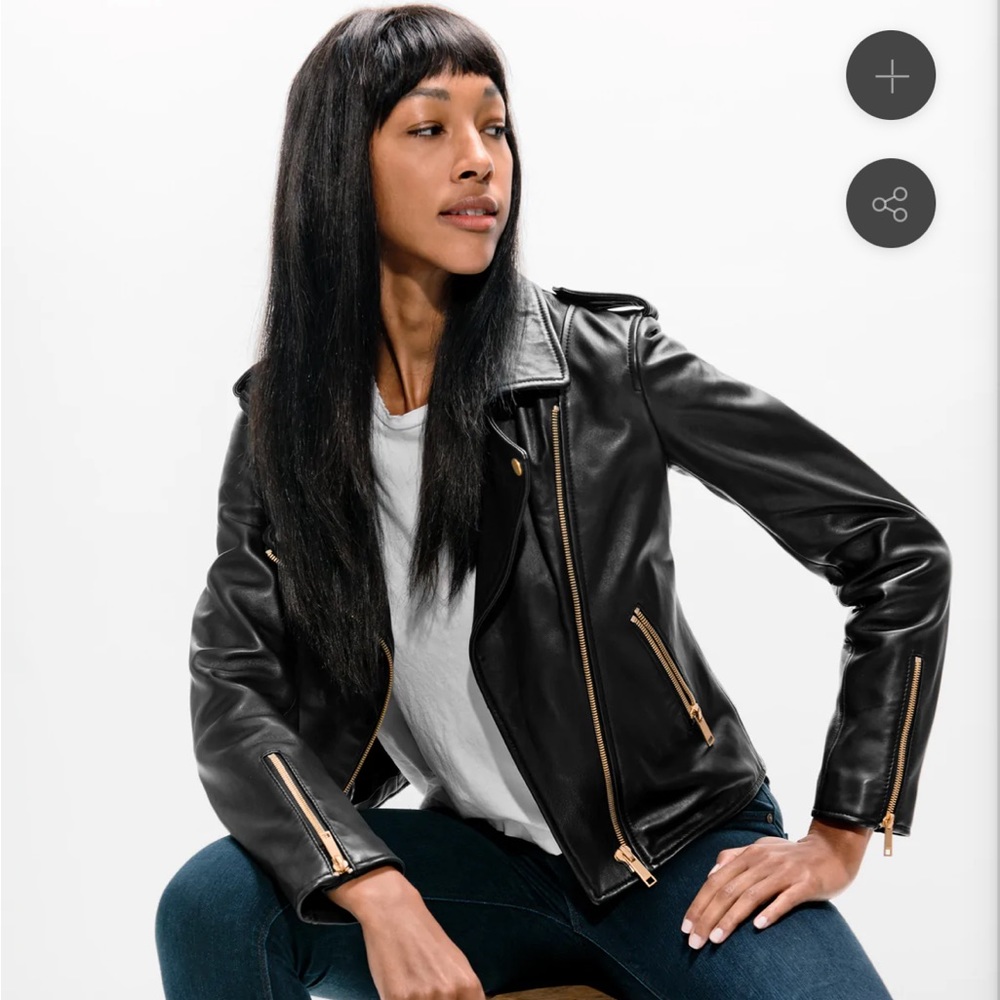LTH JKT - KAS BIKER | BLACK WITH GOLD TRIM - XS - Picture 6 of 7